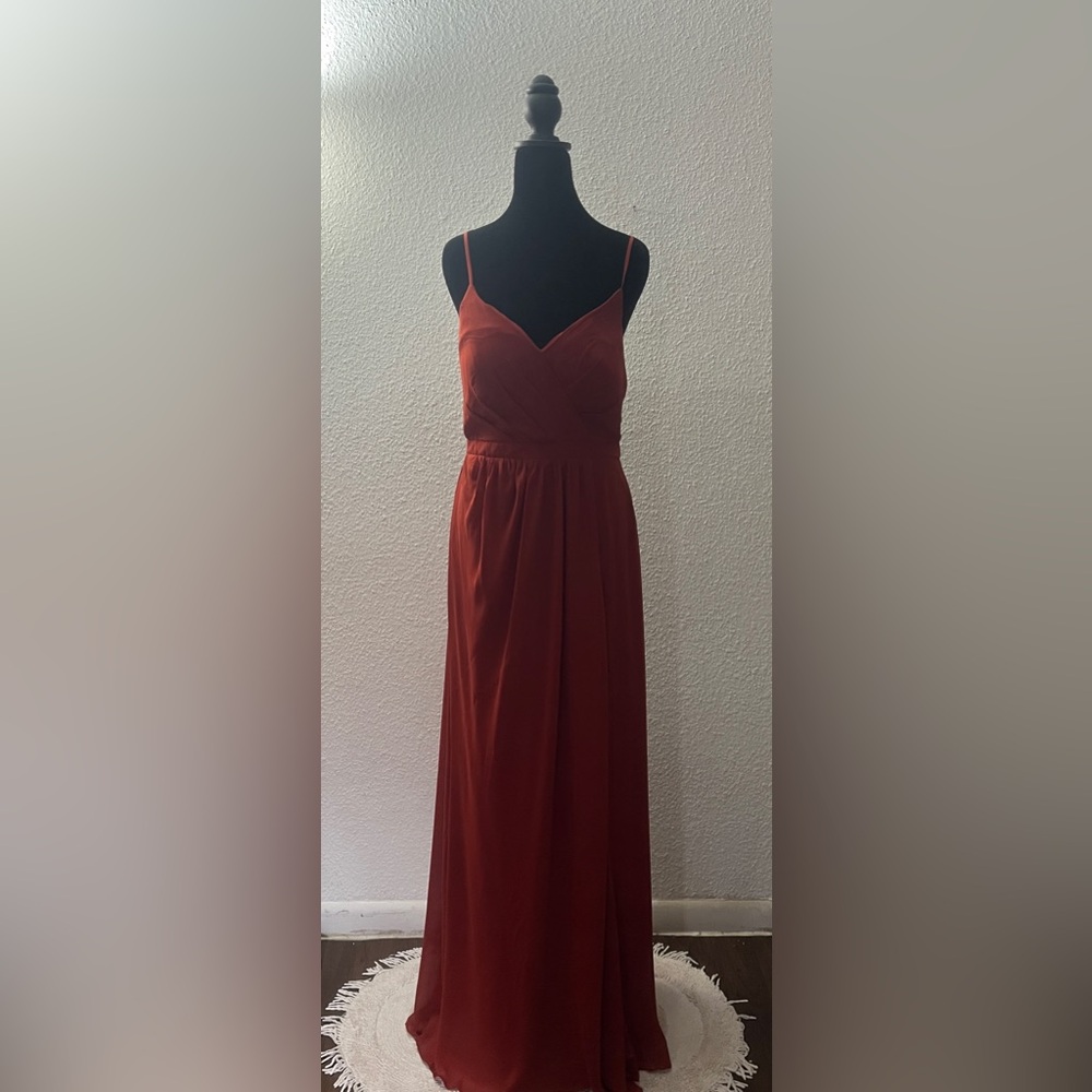 Elegant Long Rust Dress